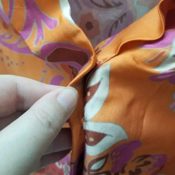 Alexis Beax Blouson-sleeve Printed Crepe Blouse In Orange Blossom L - Picture 14 of 16